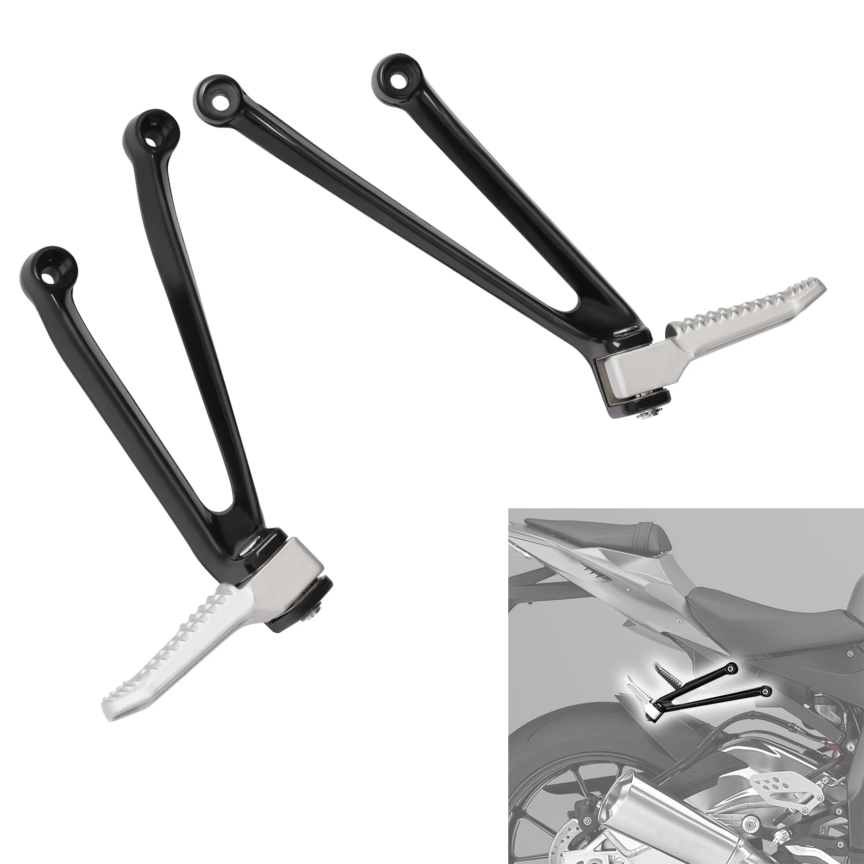 

Durable Footrest & Bracket Kits, Rear Passenger Footpeg, Motorcycle Parts For BMW K46 S1000RR K47 S1000R K42 HP4