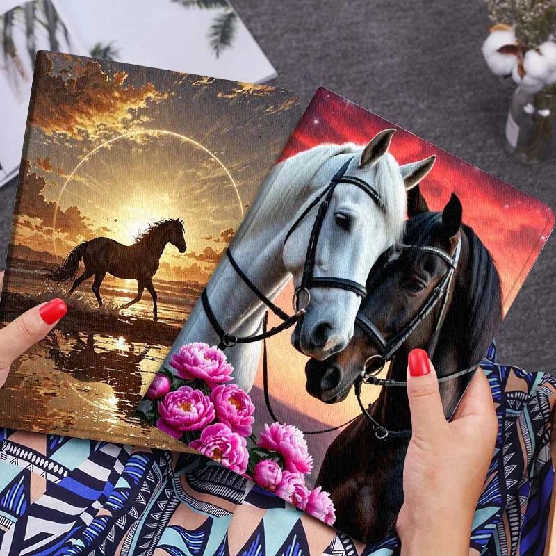 

Sunset Beach Horse Run For Xiaomi Mi Pad Mini 4 5 6 7 SE Pro Plus Redmi Pad 2 SE 2025 8.8 11 Foldable Tablet Case Gift