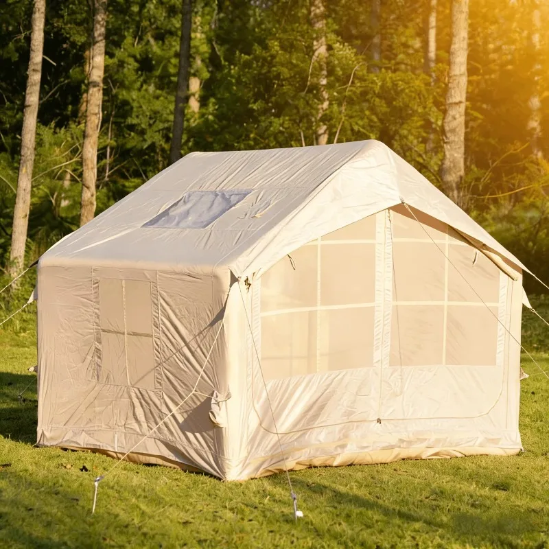 #￥Inflatable Airbeam Cabin Tent Seven SQM Glamping House 420D Oxford All Weather Family Outdoor Resort Shelter Wholesale