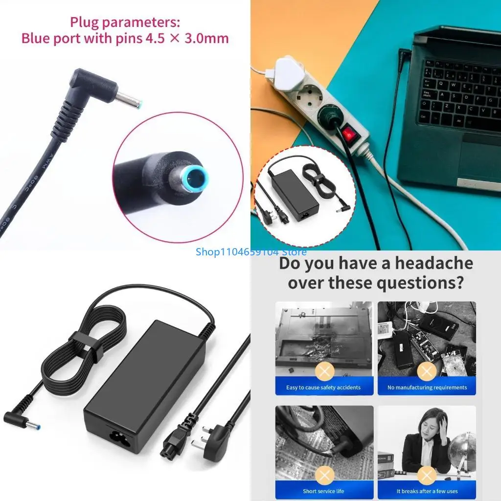 

Зарядное устройство для ноутбука 45 Вт, 19,5 В, 2,31 А для L25296-002 740015-003 TPN-LA15 TPN-CA14 L25296-001/002/003 15-F222WM