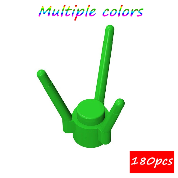 

MOC 180PCS 3741 Plant Flower Stem Building Blocks With Studs And 3Stems Farm Botanical Garden Decoration Brick Particle Toy Gift