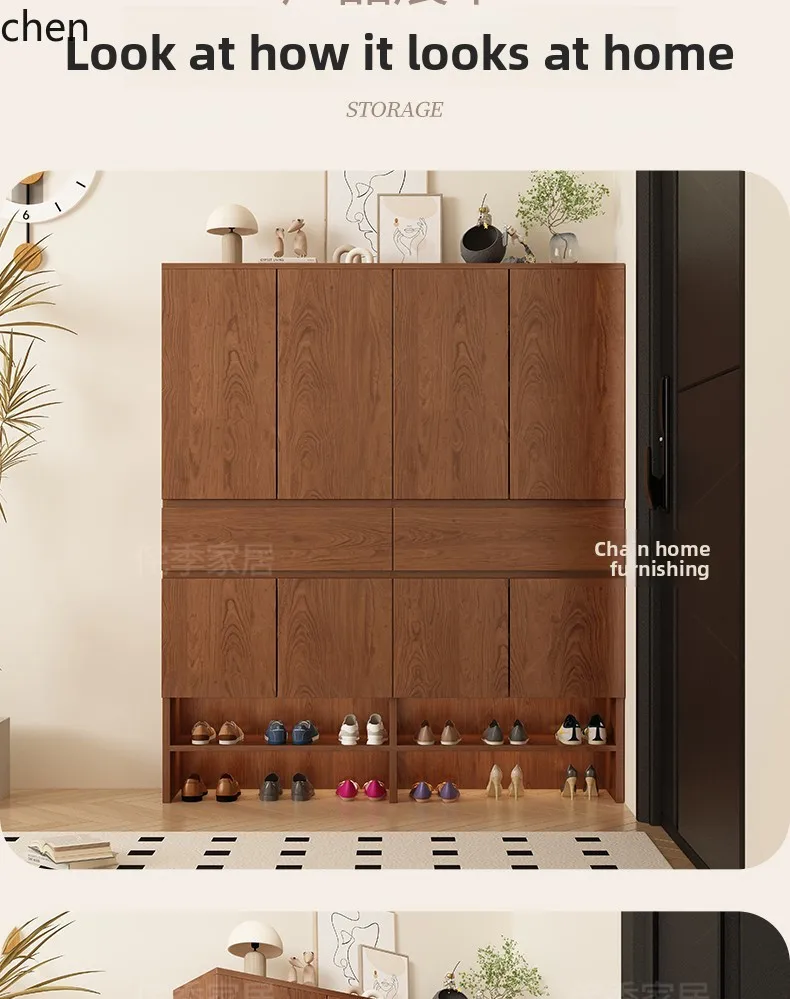 Vintage Style Home Entryway Storage Integrated Shoe Changing Bench Hallway Cabinet Storage Cabinet