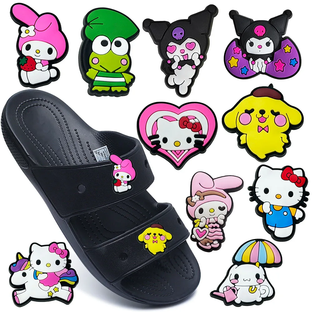 MINISO Sanrio KT Big Eared Dog Big Eye Frog shoe cartoon charm original decorative sandals Bihota Accessories Accessories