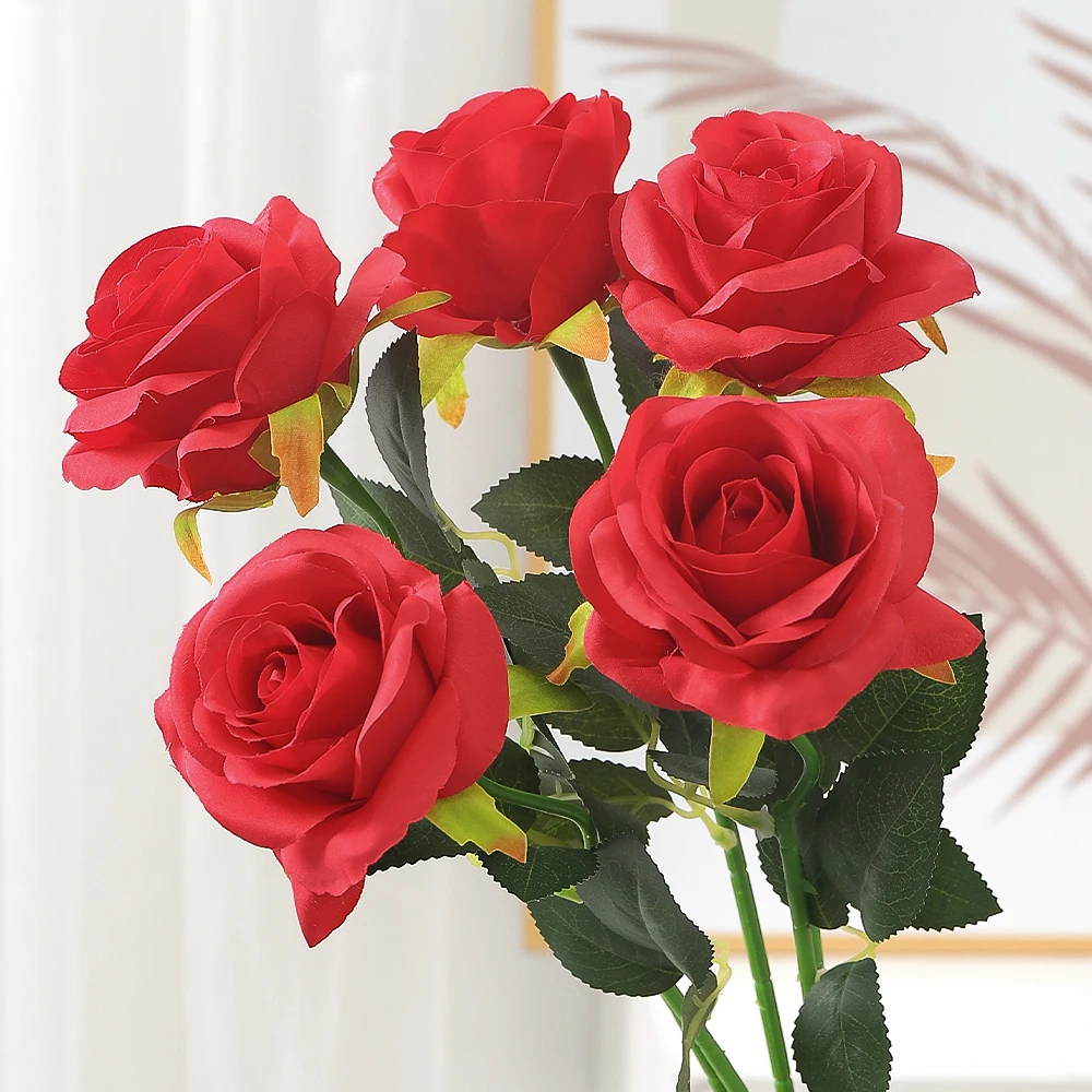 48 cm Rose Schwarzer Seidenstrauß Pfingstrose Künstliche Blume für Muttertag Knospe Braut Hochzeit Dekor Heimdekoration Künstliche Blume – Detail 11