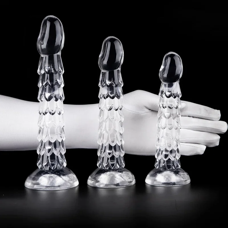 New Transparent Dragon Scale Dildo Soft Dragon Scale Penis Adult 18+ Anal Bead Butt Plug Vaginal Hip Expansion Trainer