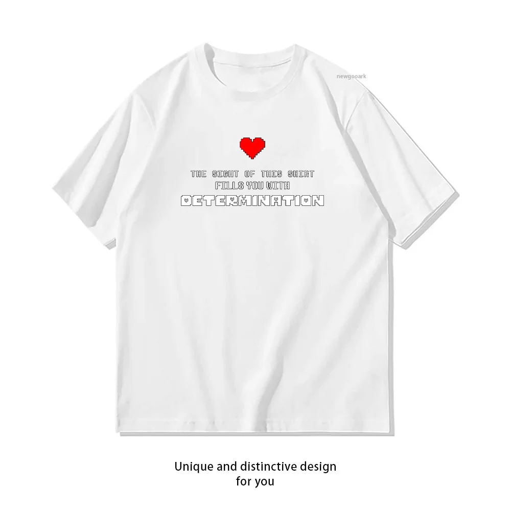 undertale the sight of this shirt fills you with Determination T-Shirt woman man summer cotton graphic t shirts Short-sleev