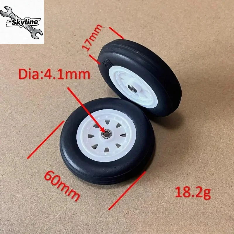 RC Airplane Models DIY Plane Model Landing Gear Spare Part EVA Wheel 2pcs  60*17*4.1mm or 45*16*4.1mm 60mm 40mm wheels