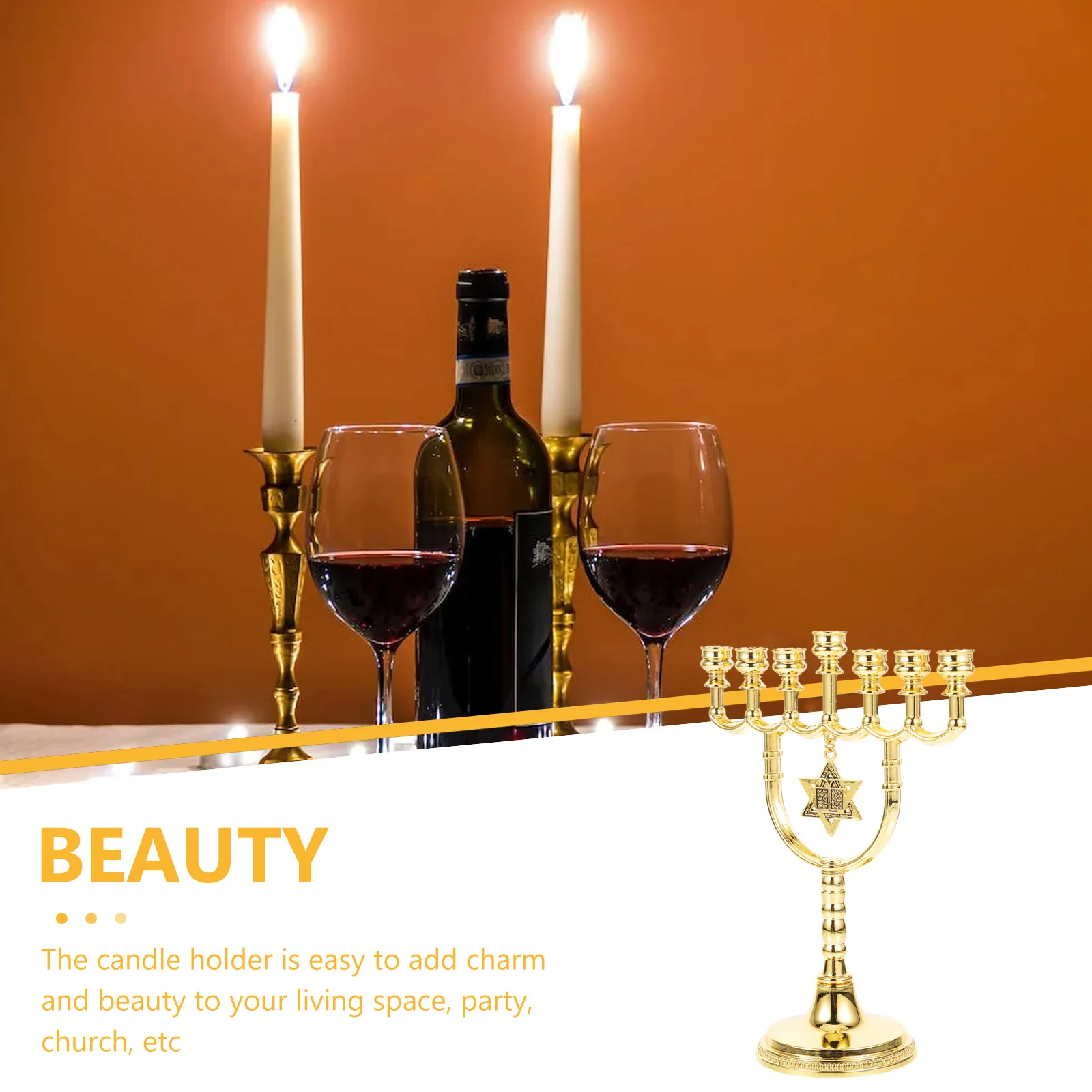 

- Menorah Display European Home Decor Hanukkah Jewish Festival Table Centerpiece Candlestick