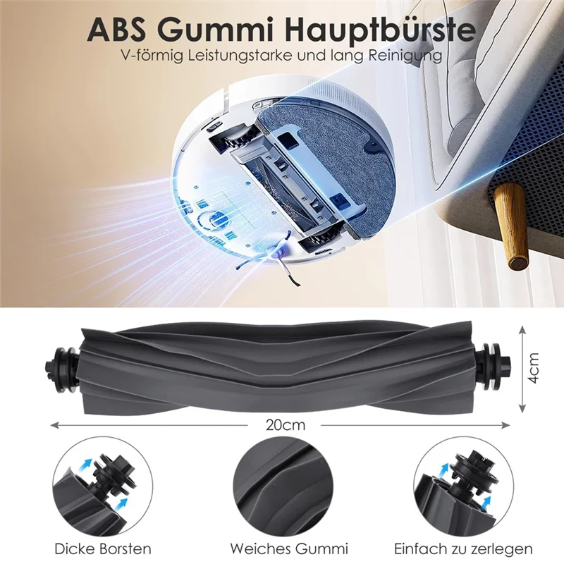 Stable-17PCS filtro de Cepillo Lateral principal bolsa de polvo paño de mopa reemplazo para Dreame D10 Plus Gen 2/RLD32GD piezas de aspiradora