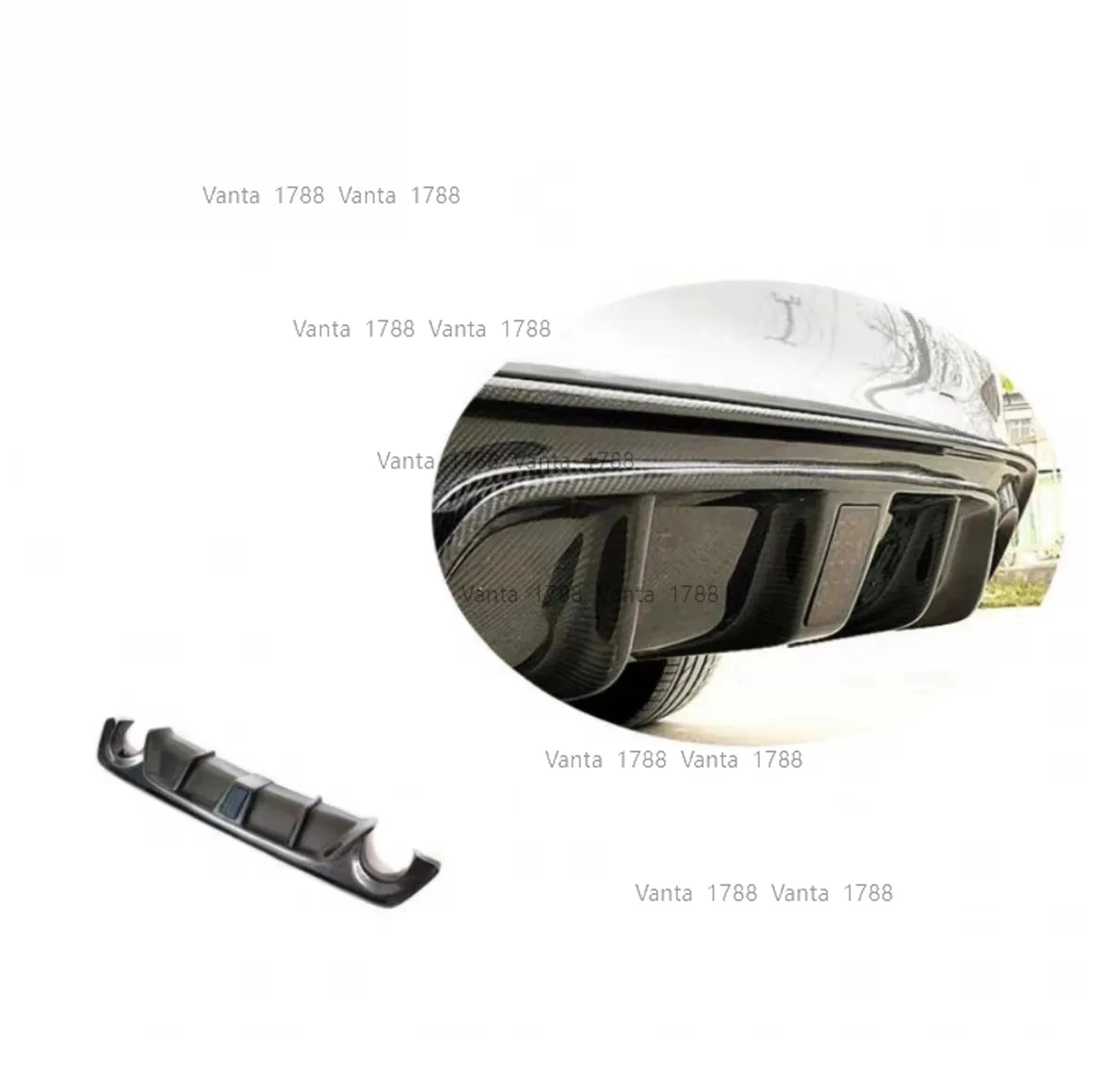 Диффузор MRD для Infiniti Q50 2014-2017 Q50 2018 + задний бампер из настоящего углеродного волокна, задний диффузор, задние губы со светодиодной подсветкой