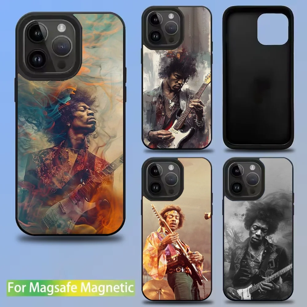 

Guitarist J-Jimi H-HendrixS Phone Case For IPhone 16 15 14 13 12 11 Pro Mini Max Soft Magnetic Cover