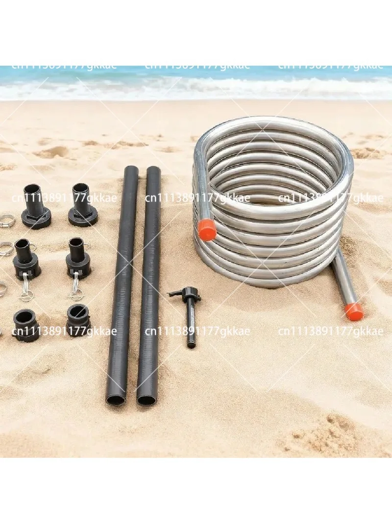 Stainless Steel Coil Heating Element for Wood Fired Hot Tubs with Durable Hose, Outdoor Spa Accessories
