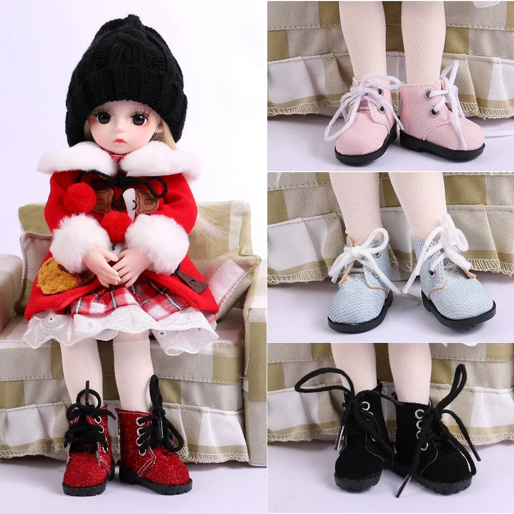 1/6 Bjd Doll Shoes Sandals Doll 30cm BJD Boots Princess PU Leather Short Shoes Doll Accessories for Foot Length 5cm Width 2.2cm