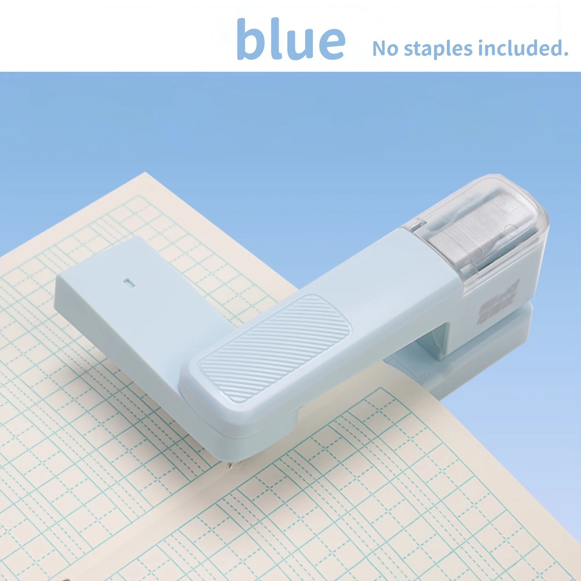Multifunctionele, draaibare nietmachine met drie verschillende nietingshoeken, geschikt voor het nieten van school- en kantoorpapier.