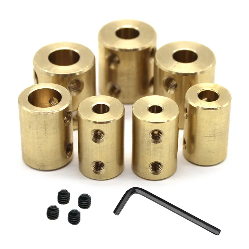 3.17/4/5/6/8/10/12mm Brass Rigid Motor Shaft Coupling Coupler Transmission Connector Sleeve Adapter For  RC Boat Car Airplane