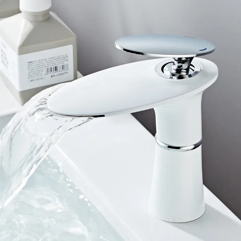 Light luxury creative waterfall washbasin faucet, hot and cold hand wash toilet bathroom cabinet washbasin faucet,