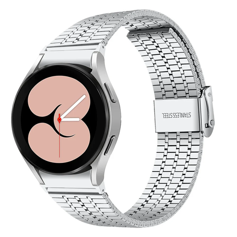 

For Samsung Galaxy Watch 4 Band 40mm 44mm Classic 46mm 42mm No Gaps Stainless Steel Strap for Galaxy Watch 4/20mm Link Bracelet