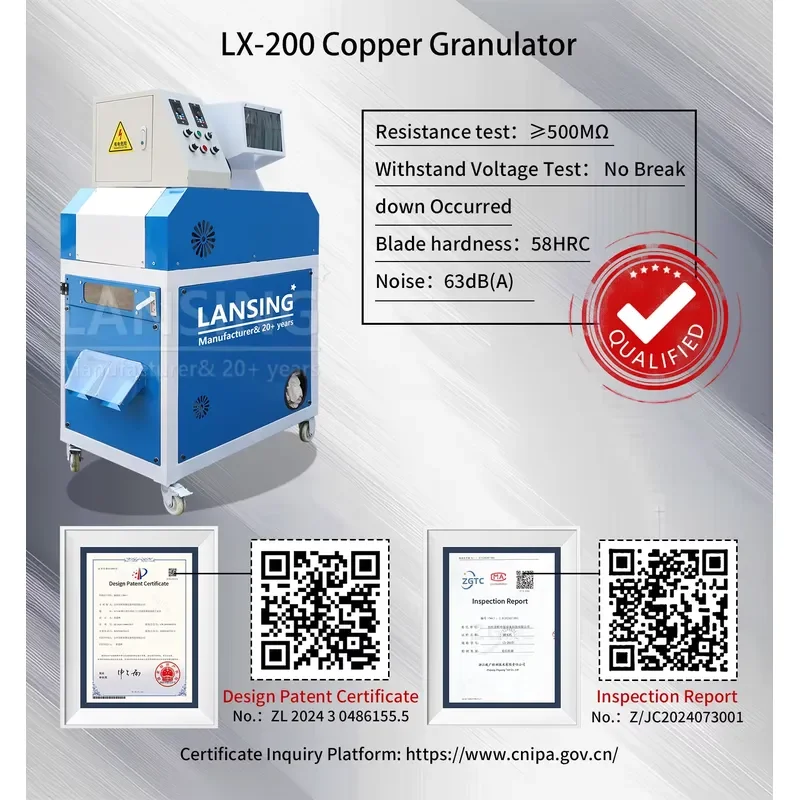 Industrial Machinery Small Capacity Automatic Electric Waste Cable Granulator Mini Copper Granulator Recycling Machine Copper