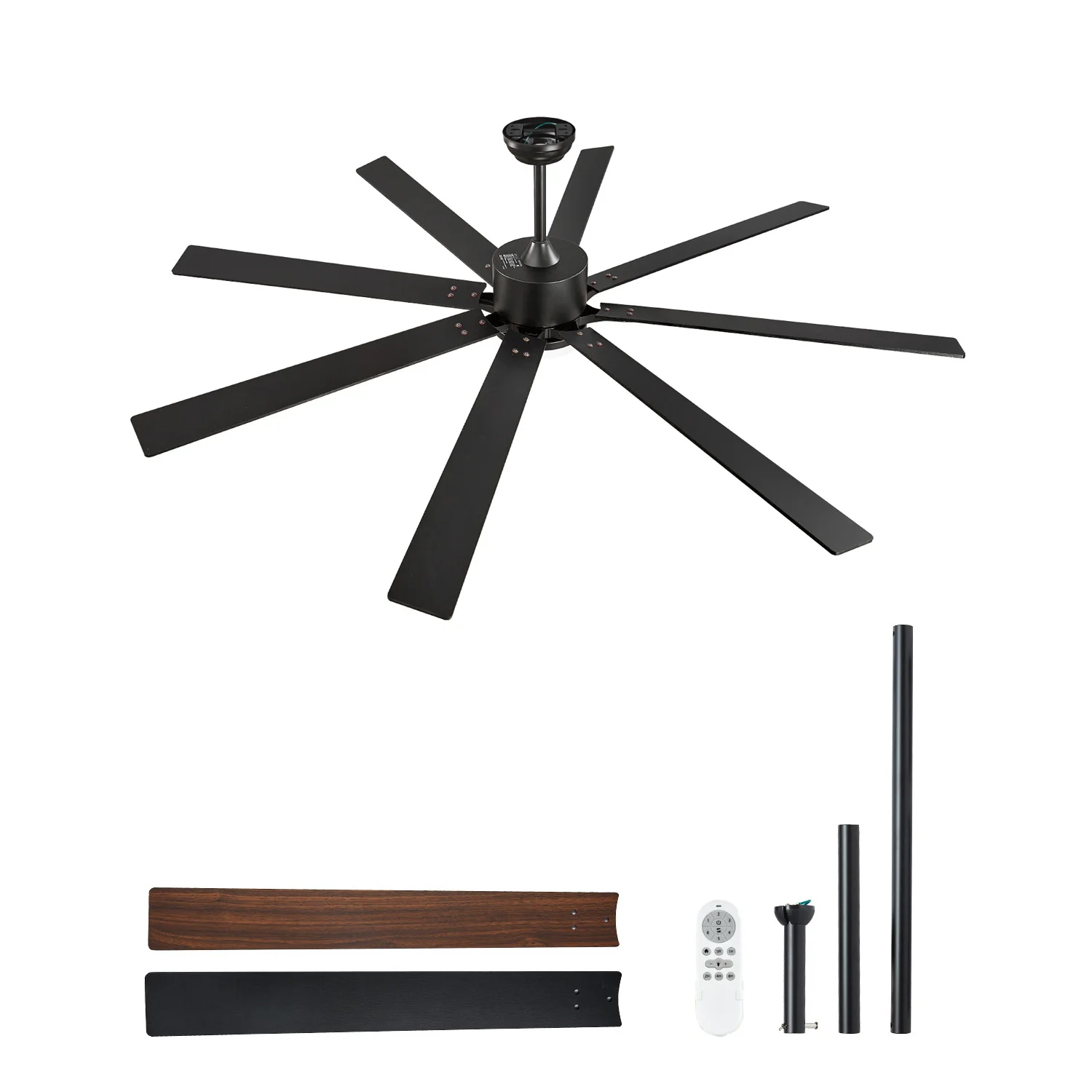 SucceBuy Ceiling Fan with Light 6-Speed Remote Control Dimmable 3-Color Temperature Reversible DC Motor Flush Mount for Bedroom