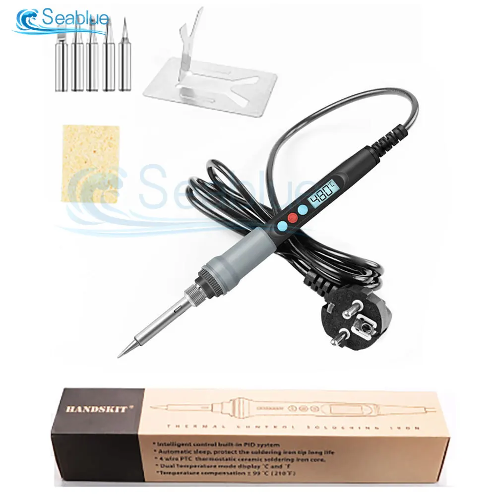 100W Soldering Iron Protable Digital Temp Adjustment Automatic Sleep Internal Thermal Ceramic Heating Electronic Welding Tools