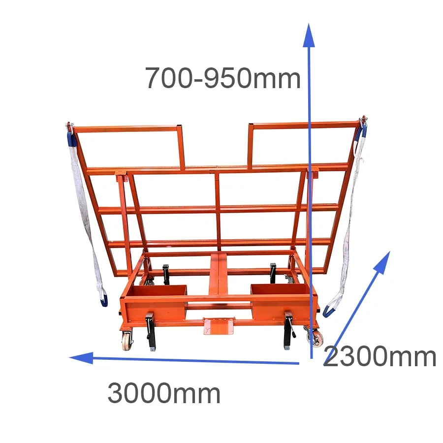 Industrial heavy duty adjustable folding glass plate cart transport cart tilting table stone tilting table for stone