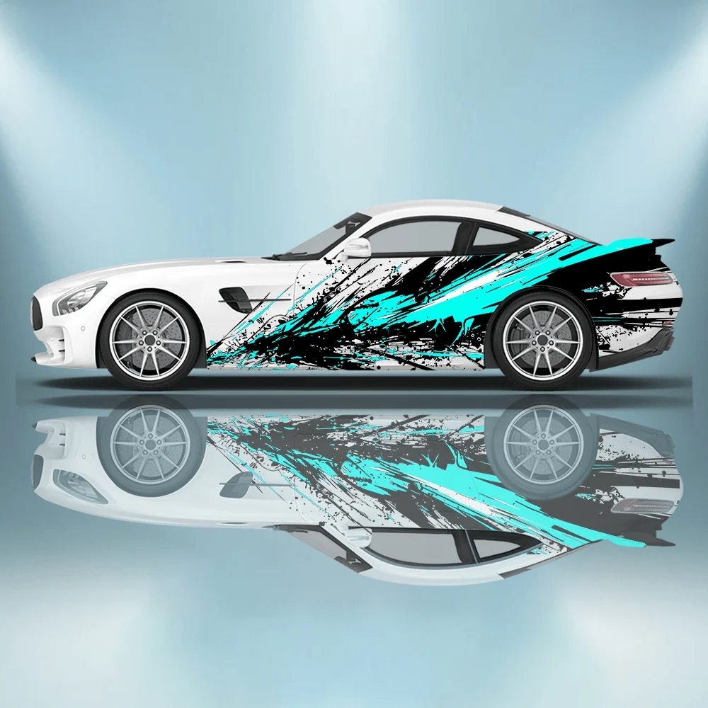 Multiple Line Splash Racing Car Sticker Full Body Decoration Covering Scratches Protect Auto Sticker Waterproof Car Vinyl Wraps