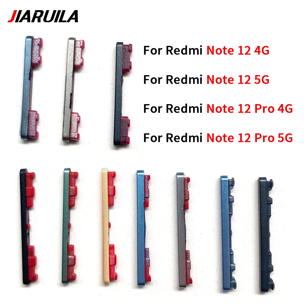 SIde Volume Button + Power ON / OFF Buttton Key Set Replacement Part For Xiaomi Redmi Note 12 Pro 4G 5G