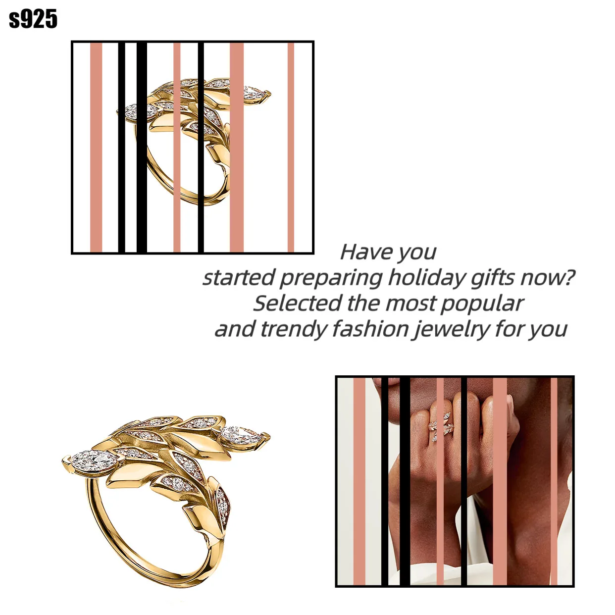 

Pure silver s925 ring European and American temperament popular unique design Valentine's Day gift