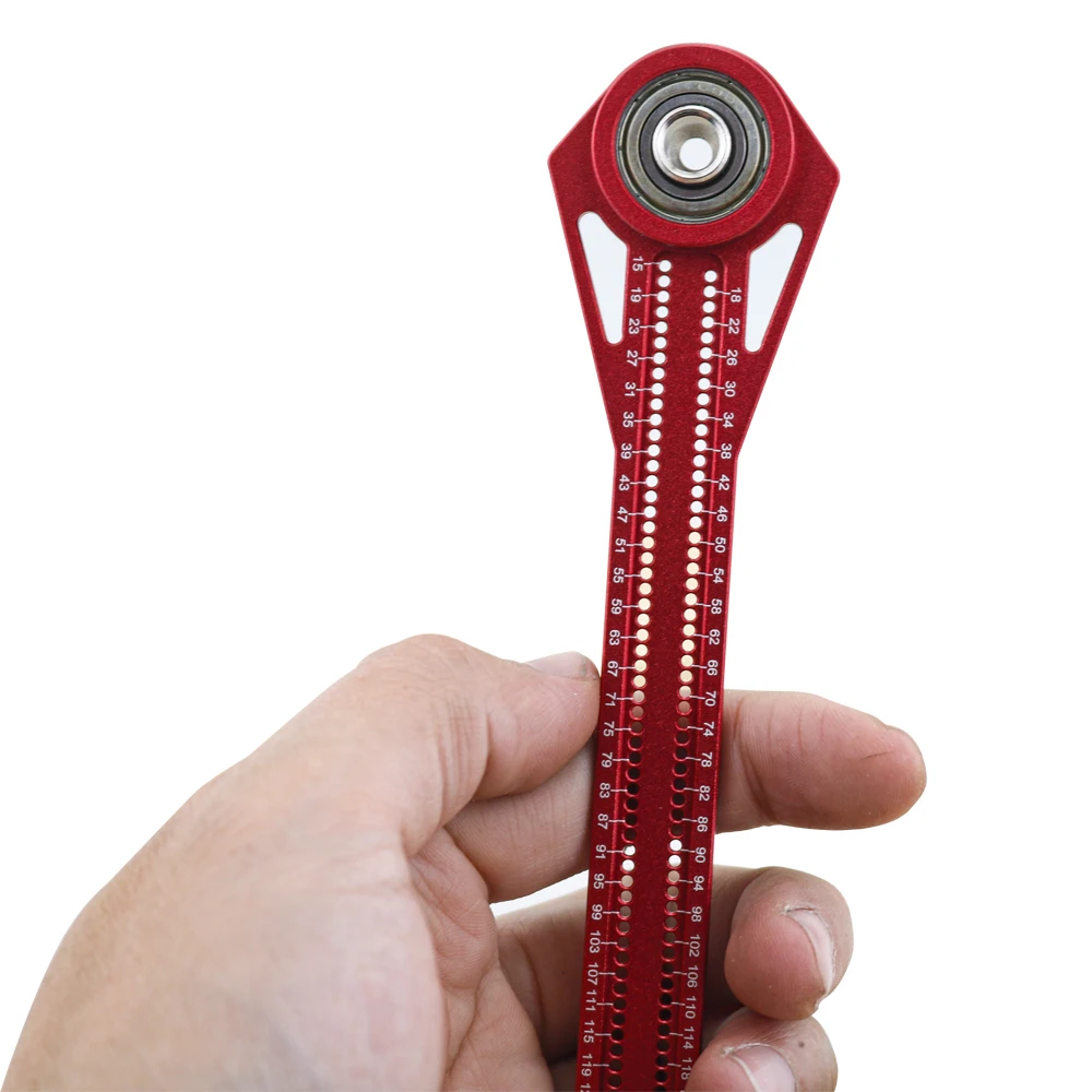 New Red Extended Compass Portable Aluminum Alloy Drawing Woodworking Tool DIY Design Drawing Tool Precision Bearing