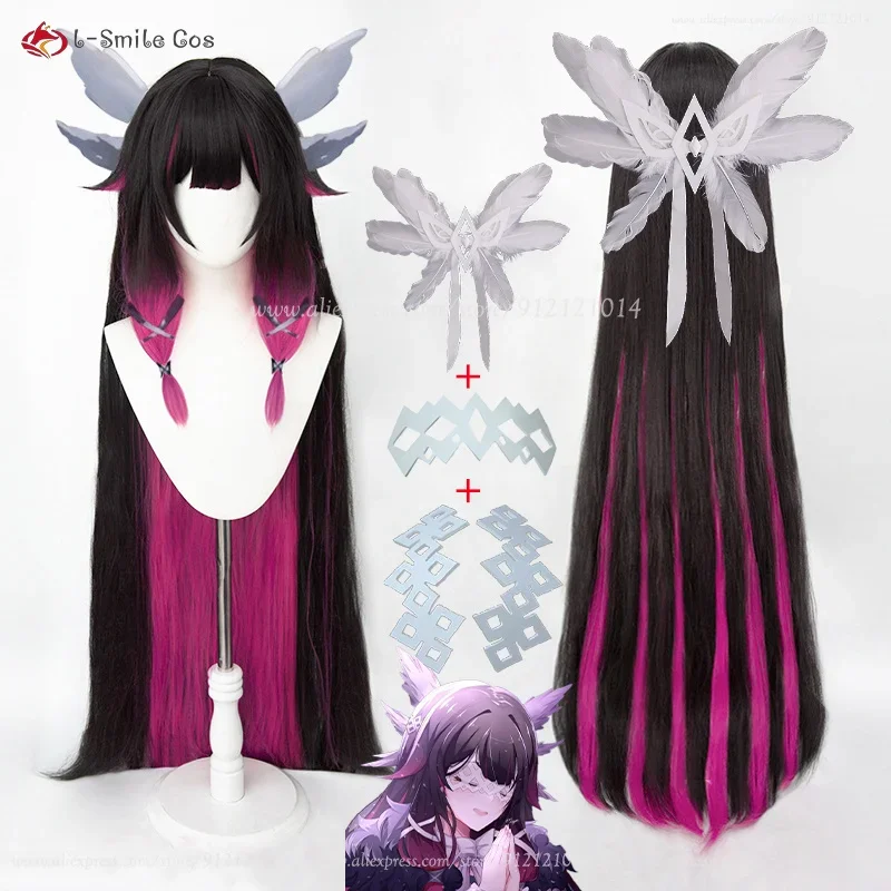 Genshin Impact Fatui Columbina Cosplay Perruque, Perruques Anime avec Bonnet, Degré de Chaleur, Cheveux de ix, Haute Qualité, 105cm de Long