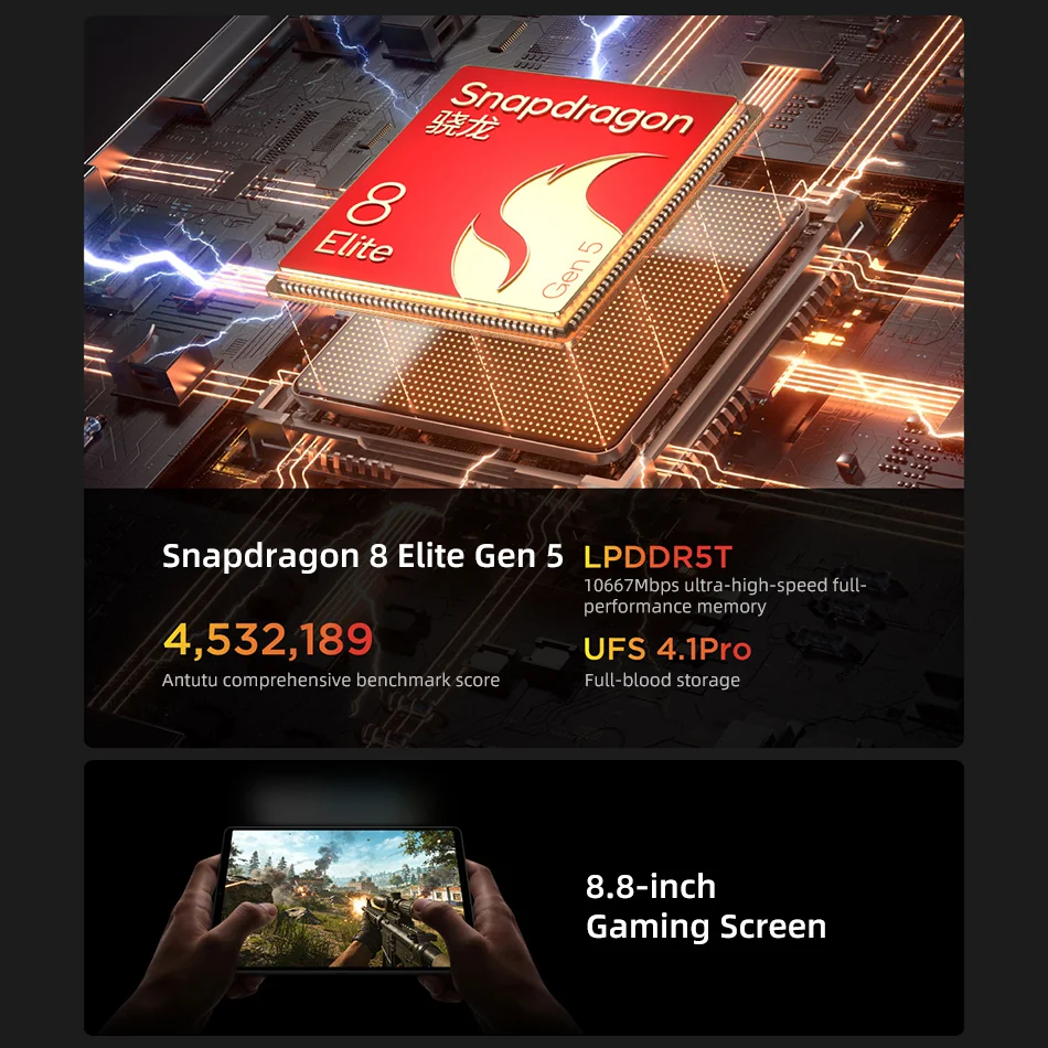 Lenovo Legion Y700 5th Gen 8.8''  Qualcomm Snapdragon 8 Elite Gen 5 165Hz Display 9000mAh Battery Gaming Tablet PC TB323FU