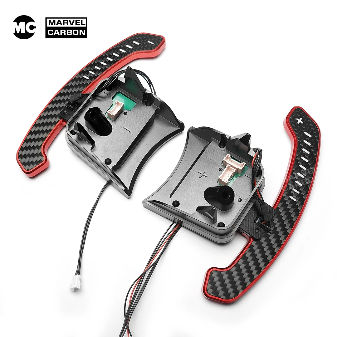 MC LED Carbon Fiber Magnetic Paddle Shifters for Fiat 500, Fiat 500X, Fiat 500L, Abarth 595 2015-2024, Abarth 453 2015-2024