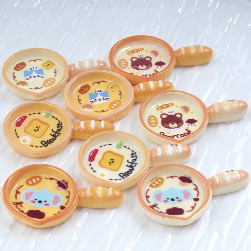 10/100pcs Kawaii Pan Donuts Bread Dollhouse Flatback Scrapbooking DIY Resin Cabochon Handmade Decoration Accessories