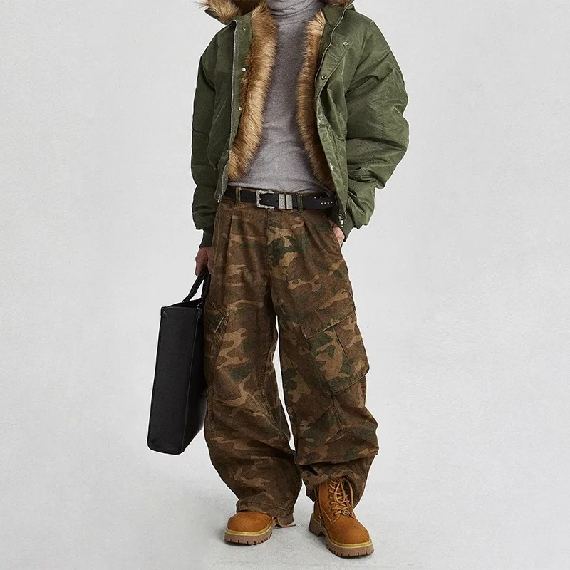 MADE EXTREME Street Camouflage Scimitar Pleated Pants Baggy Cargo Pants