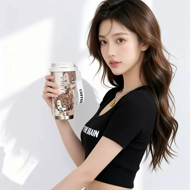 530ml Thermos Cup Game Pretty Derby Cartoon Rice Shower/ Mejiro McQueen 316 Stainless Steel Water Coffee Cup Students Portable