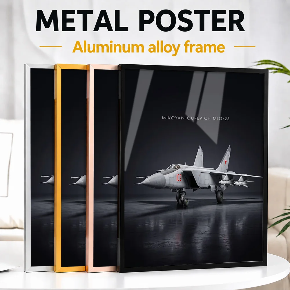 Mikoyan-Gurevich MiG-25 Foxbat Framed Metal Print Customized Flight Tribute Wall Art Designed For Office And Engineering Fans