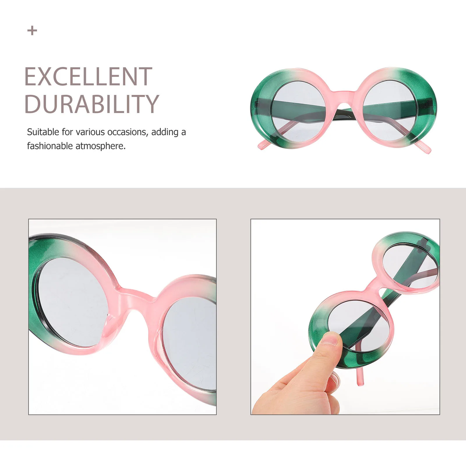 

Солнцезащитные очки контрастного цвета, зеленые, серые линзы, новинка, забавные модные овальные очки, аксессуары для вечеринок, фотосессии, фестивали