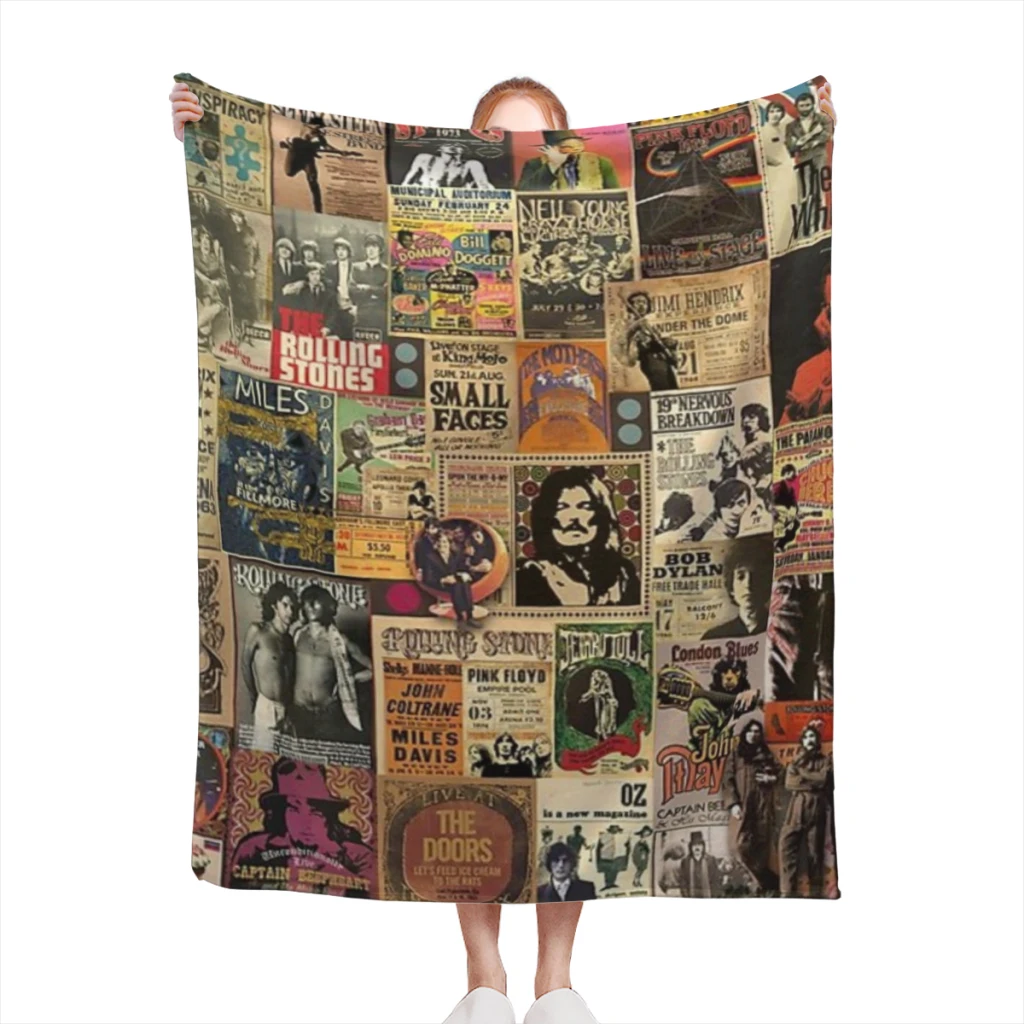 

Rock n' roll stories Medium Blanket Comforter Flannel Soft throw Blankets Warm Home and Decoration