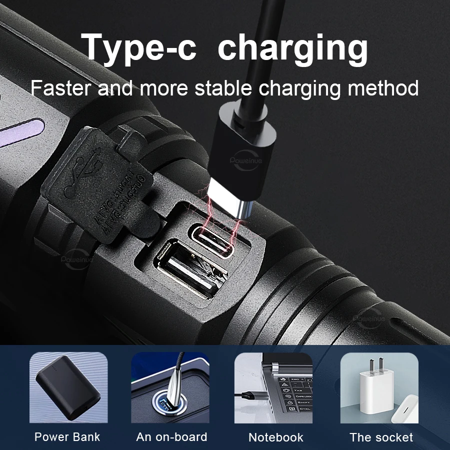 Ultra powerful flashlight 8000000LM Super Focused Ignition Flashlight Long Range 3000m Waterproof Tactical Lamp High Power Torch