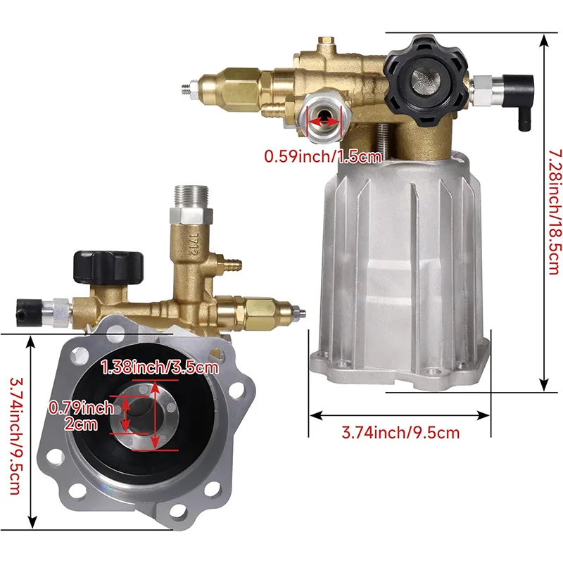 High Pressure Washer Pump Head Accessories Copper Aluminum Swash Plate Plunger Self-priming Nozzle Set