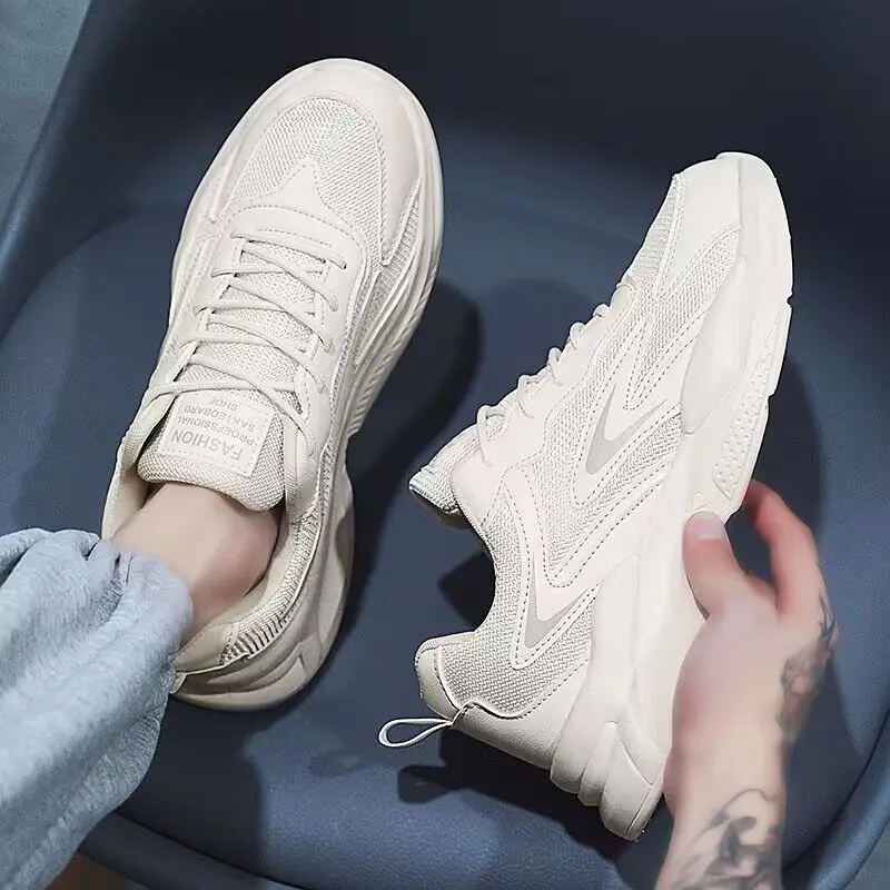 

Black Running Jogging Shoes Casual Sneakers White Outdoor Breathable Mesh Shoes Men Light Shock-absorption Sports Shoes