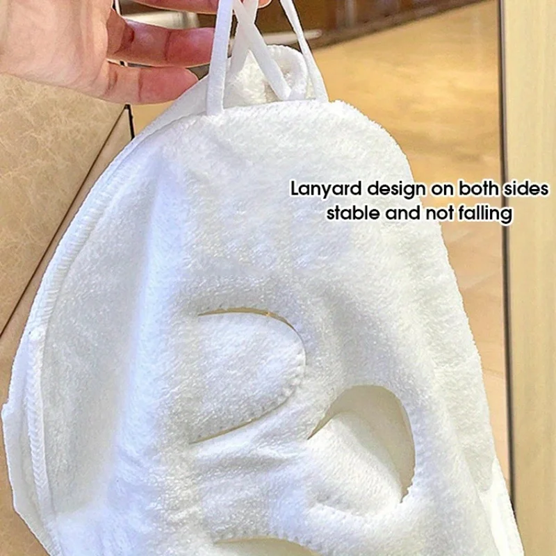 Toallas faciales de compresa fría y caliente, suaves, color beige claro, relajación térmica para limpieza facial, cobertura de ojos y mandíbulas, 1 ud.