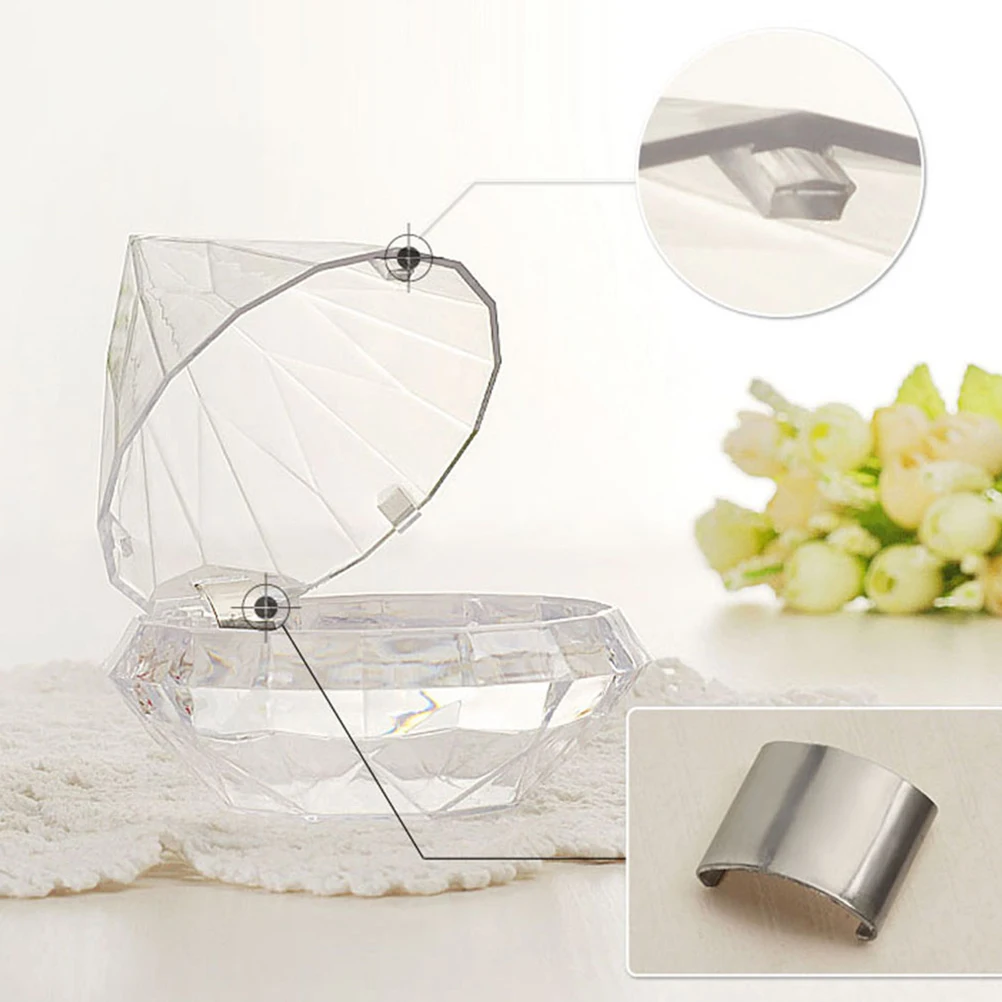 

6 Pcs Boxes Diamond Favor Boxes Shaped Plastic Containers for Party Wedding Favors Baby Shower Gifts Storage Box