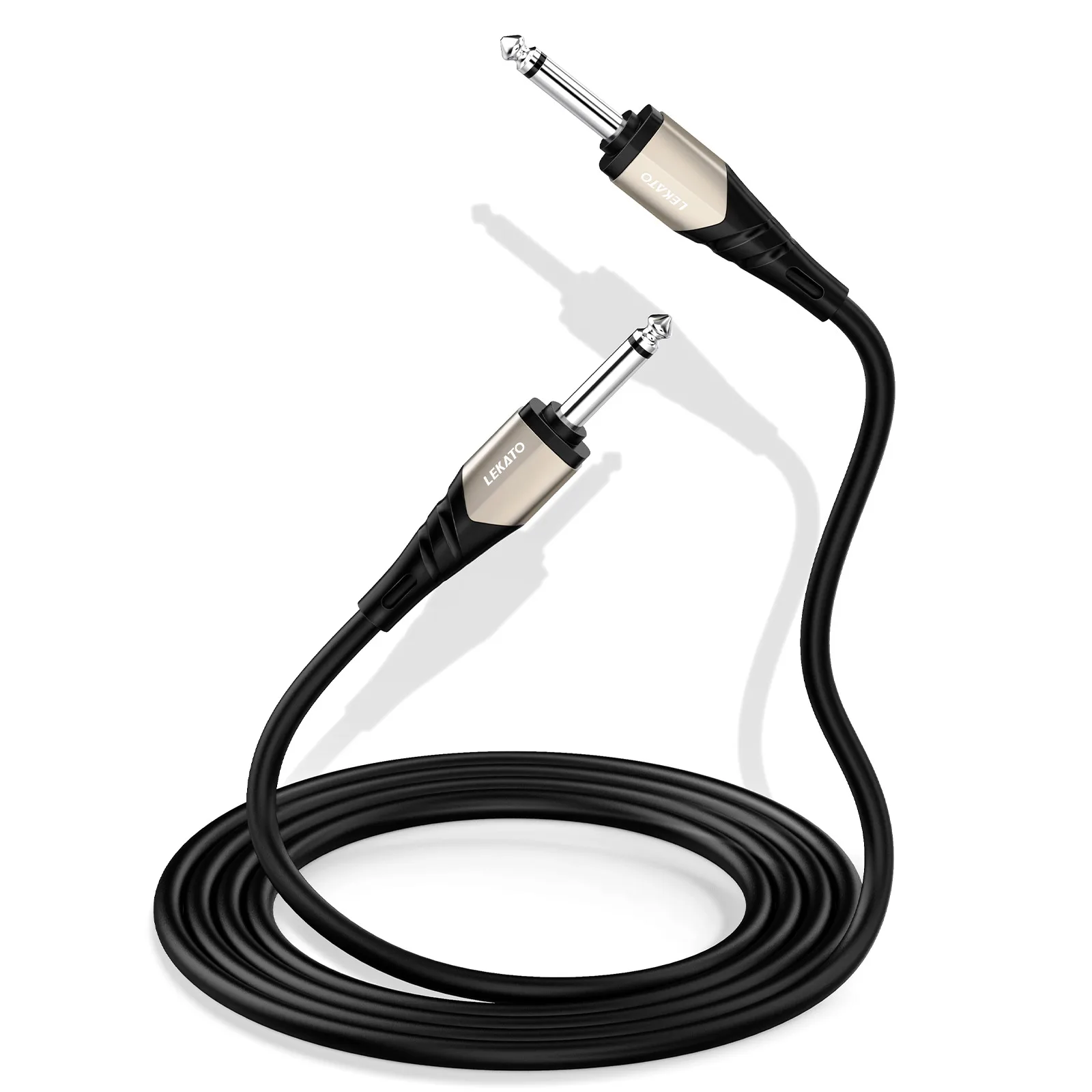 LEKATO Guitar Cable 3M/10Ft Connecting Cable for Electric Guitar Bass Keyboard Amplifier Pedal 6.35mm 1/4