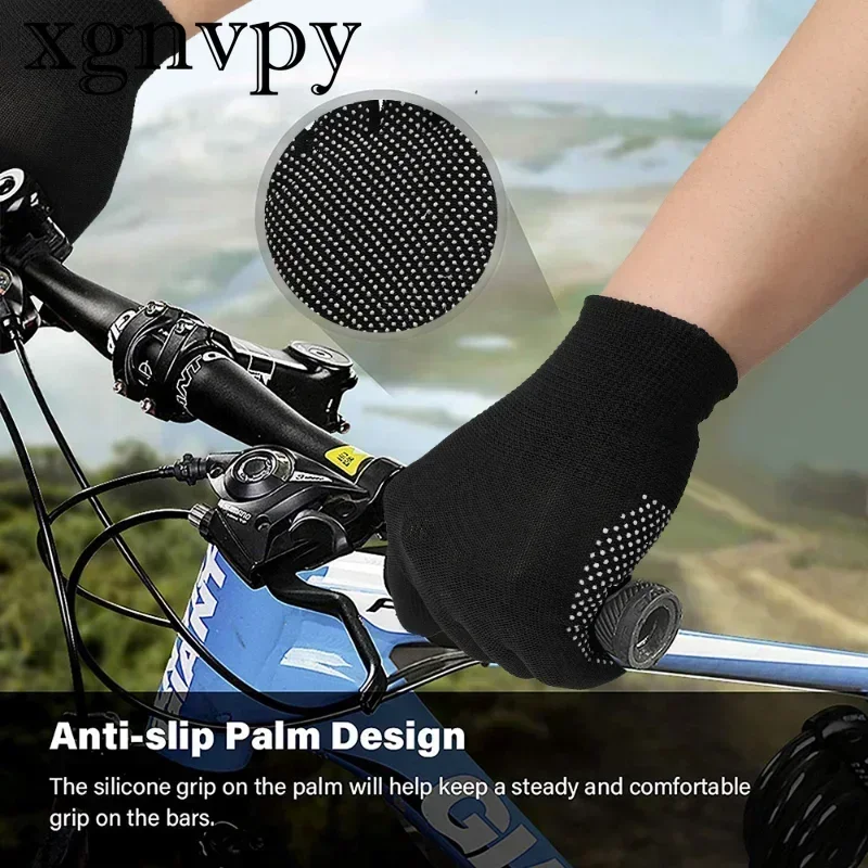 xgnvpy Summer Sun Protection Adhesive Non-slip Cycling Gloves for Women and Men Touch Screen Thin Outdoor Gloves