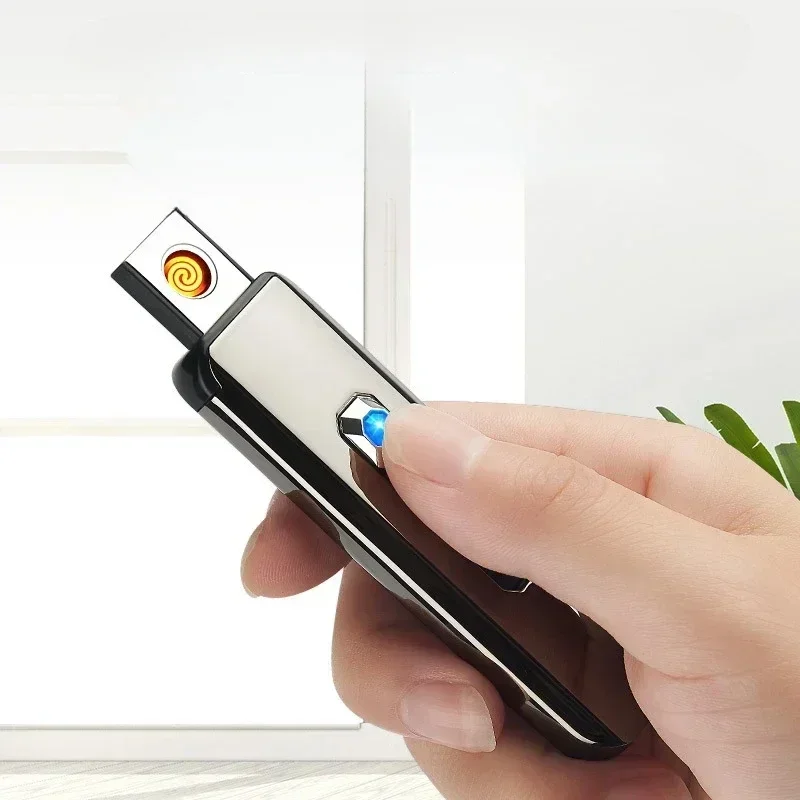 

Newest Portable USB Push Button Charging Double-sided Tungsten Filament Cigarette Lighter Electronic Windproof Cigarette Lighter