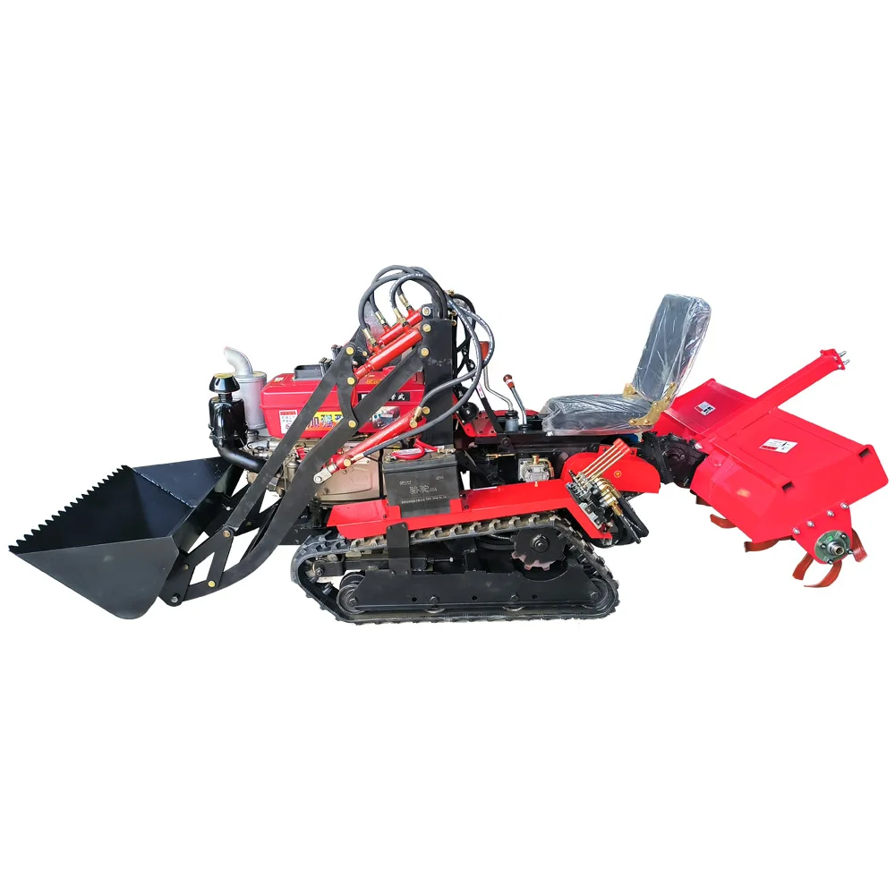 Riding Crawler Micro-tillage Machine Multi-function Agricultural Rotary Tillage Machine Greenhouse Orchard Paddy Field Ditching
