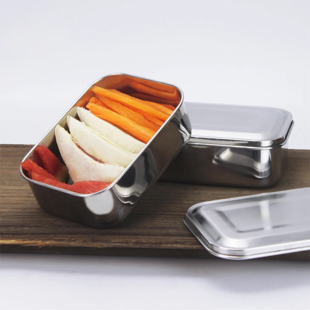 

800ML 304 Stainless Steel Square Lunch Box Food Container School Outdoor Camping Lunch Box