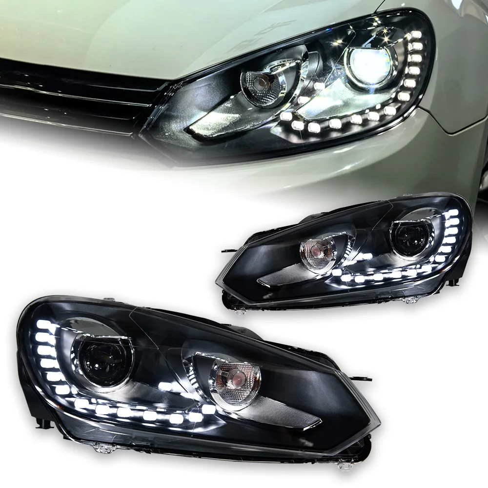 

AKD автомобильный Стайлинг для VW Golf 6 светодиодные фары 2009-2012 R20 дизайн для гольфа светодиодный ные DRL Hid фары ангельские глазки Биксеноновые лучевые аксессуары