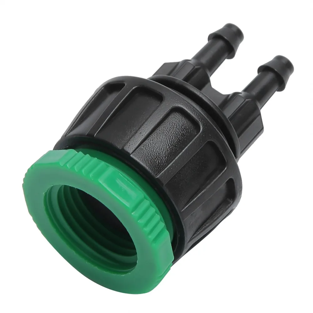 10Pcs ABS Quick Connector Black and Green G1/2 and G3/4 Thread Garden Tap Adapter Dual Outlet Lightweight